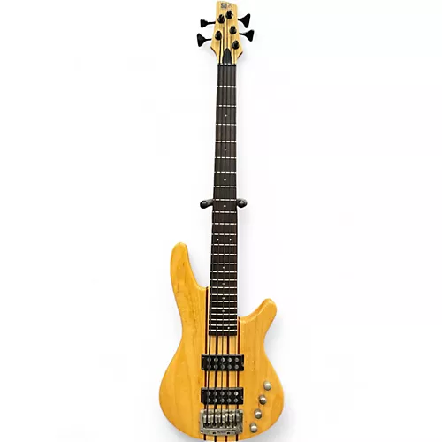 Used 2000s Ibanez SRX705 5 String Worn Natural Electric Bass Guitar Worn Natural