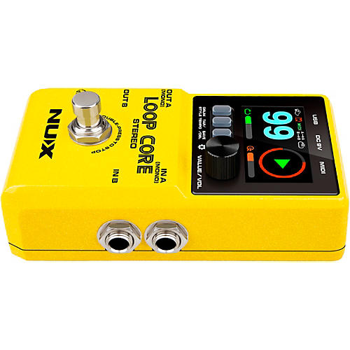 NUX Loop Core Stereo Looper with MIDI and Drum Patterns Effects Pedal Yellow