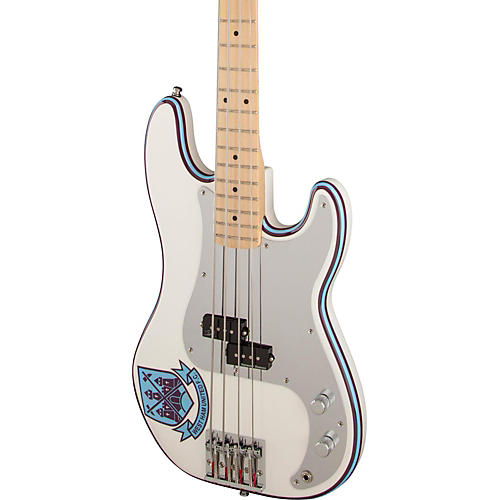 Fender Steve Harris Signature Precision Bass Electric Bass Guitar Olympic White with Pinstripe
