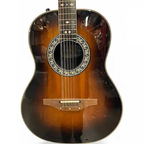 Vintage 1980s Ovation 1655 Custom Balladeer 12 String Acoustic Electric Guitar