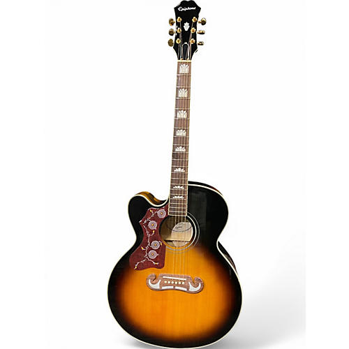 Used Epiphone J200 EC STUDIO Vintage Sunburst Acoustic Electric Guitar Vintage Sunburst