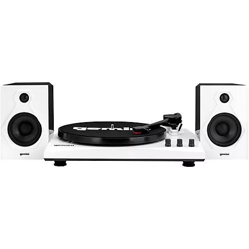 Gemini TT-900BW Vinyl Record Player Turntable With Bluetooth and Dual Stereo Speakers Black/White