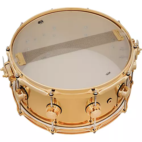 DW Collector's Series Polished Brass Snare with Gold Hardware 14 x 6.5 in.