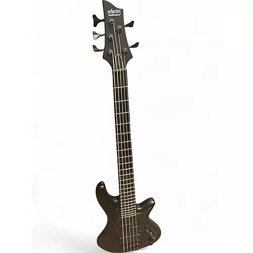 Used Schecter Guitar Research stelleto stealth 5 Black Electric Bass Guitar Black