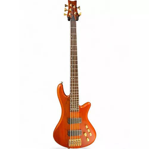 Used Schecter Guitar Research Stiletto Studio 5 String Satin Honey Electric Bass Guitar Satin Honey