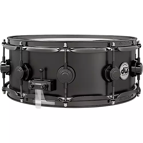 DW Collector's Series Satin Black Over Brass Snare Drum With Black Nickel Hardware 13 x 7 in.
