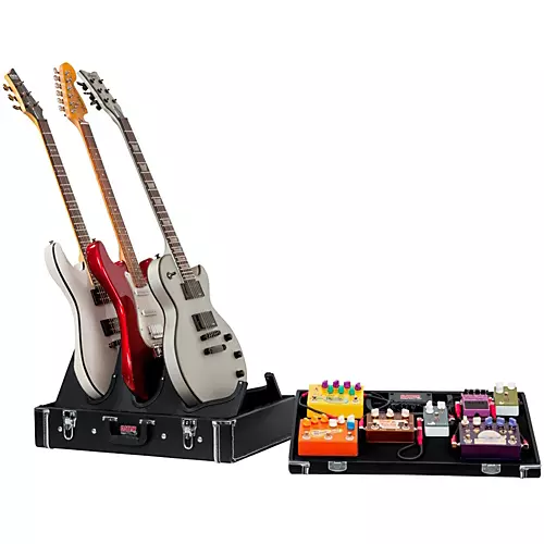 Gator Gig-Box Jr. Pedal Board/Guitar Stand Case with Power Black