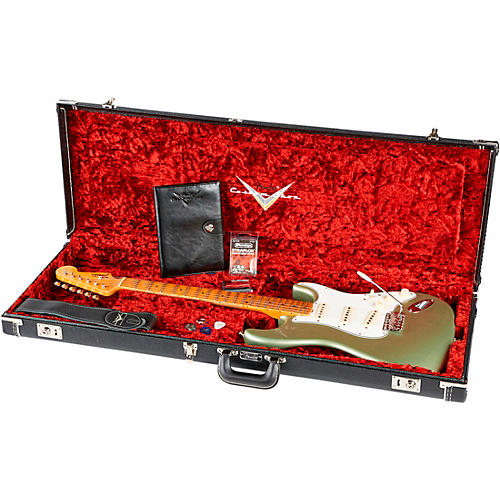 Fender Custom Shop Postmodern Stratocaster Journeyman Relic Electric Guitar With Closet Classic Hardware & Maple Fingerboard Faded Aged Sage Green Metallic