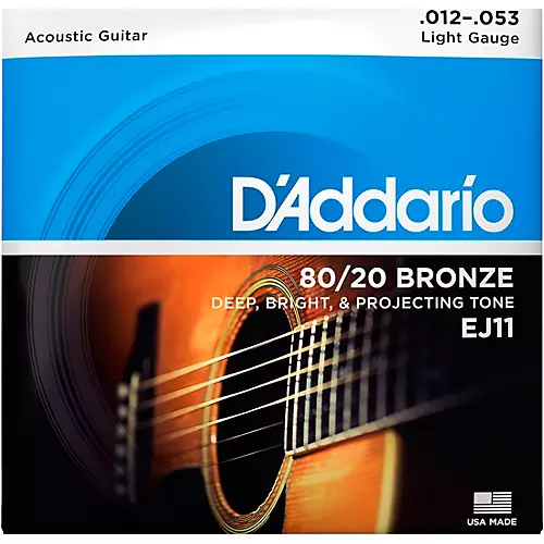 D'Addario EJ11 80/20 Bronze Light Acoustic Guitar Strings