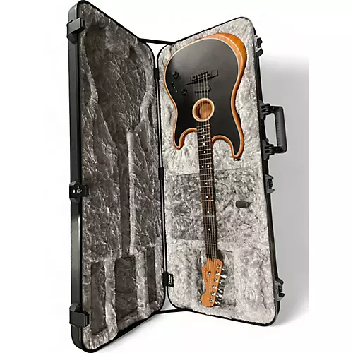 Used Fender American Acoustasonic Stratocaster Black Acoustic Electric Guitar Black