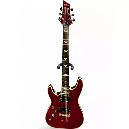 Used Schecter Guitar Research Diamond Series PT Left Handed Black Cherry Electric Guitar Black Cherry