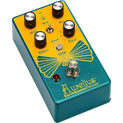 EarthQuaker Devices Aurelius Tri-Voice Chorus Effects Pedal Sparkly Teal and Golden Yellow