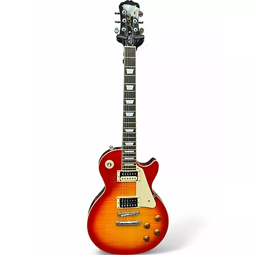 Used 2016 Epiphone Les Paul Standard Pro Cherry Sunburst Solid Body Electric Guitar Cherry Sunburst