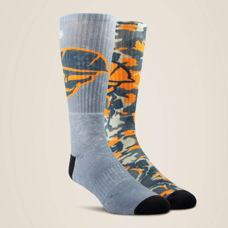 Roughneck Graphic Crew Work Sock 2 Pair Multi Color Pack