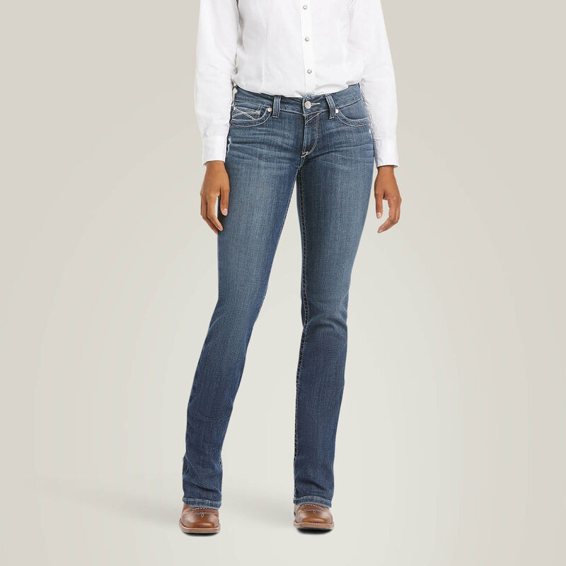 R.E.A.L. Mid Rise Arrow Gianna Straight Jean