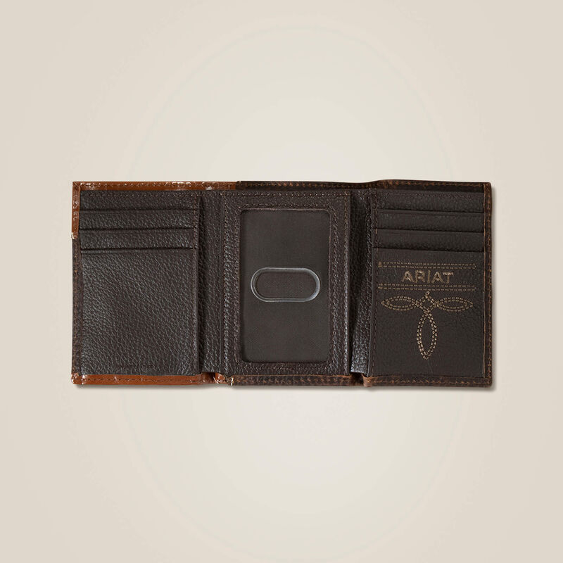 Braided Trim Trifold Wallet