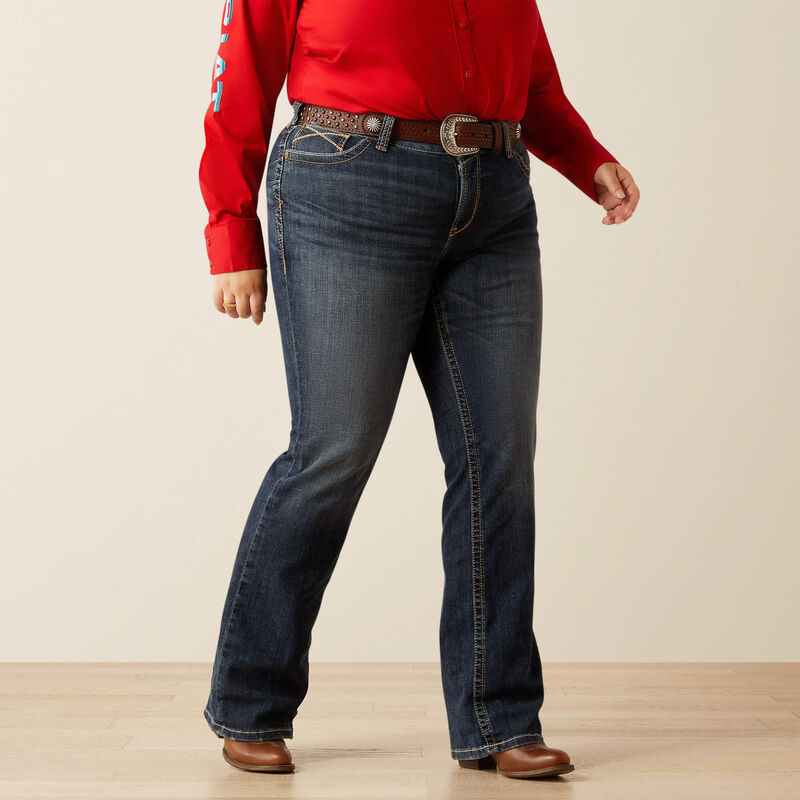 Mid Rise Lilla Boot Cut Jeans