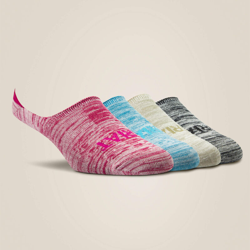 No Slip No Show Sock 4 Pair Multi Color Pack