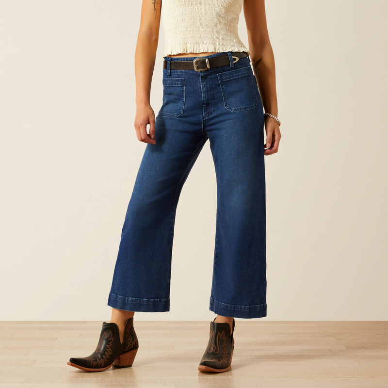 Ultra High Rise Comfort Wide Leg Crop Jeans