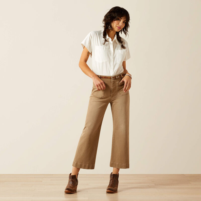 Ultra High Rise Comfort Wide Leg Crop Jeans