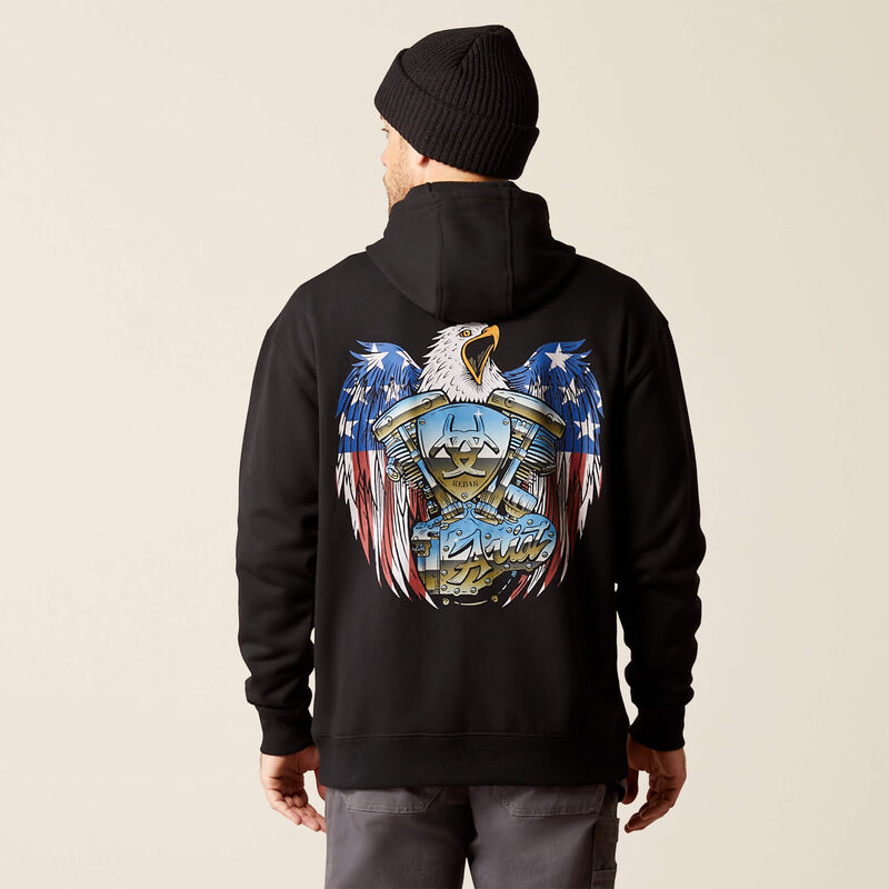 Rebar Workman Moto Eagle Hoodie