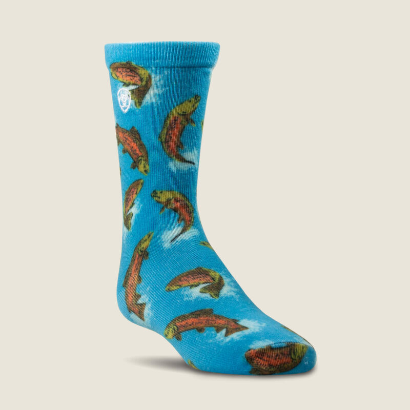 Active Fish Crew Sock 2 Pair Multi Color Pack