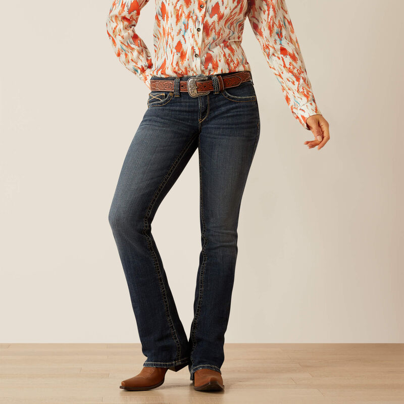 Mid Rise Lilla Boot Cut Jeans