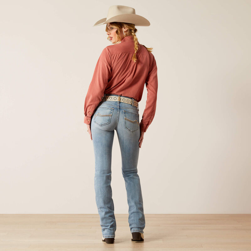 Mid Rise Mallory Straight Leg Jeans