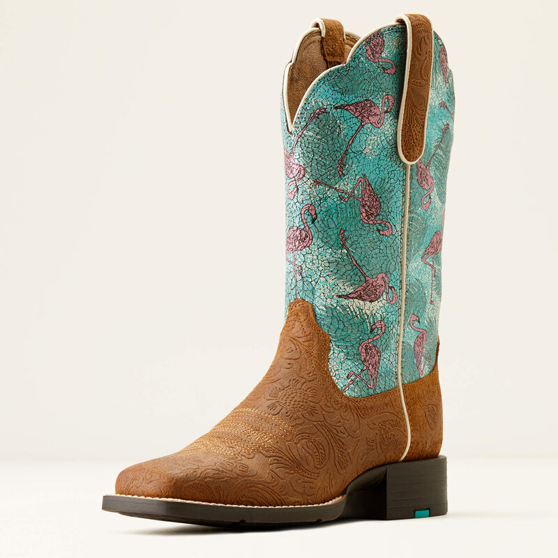 Round Up Wide Square Toe Western Boot