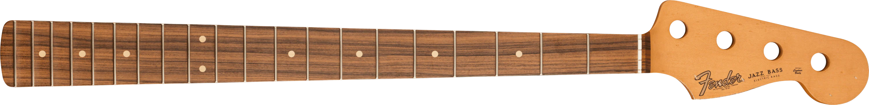 Road Worn® '60's Jazz Bass® Neck, 20 Medium Jumbo Frets, Pau Ferro, C Shape