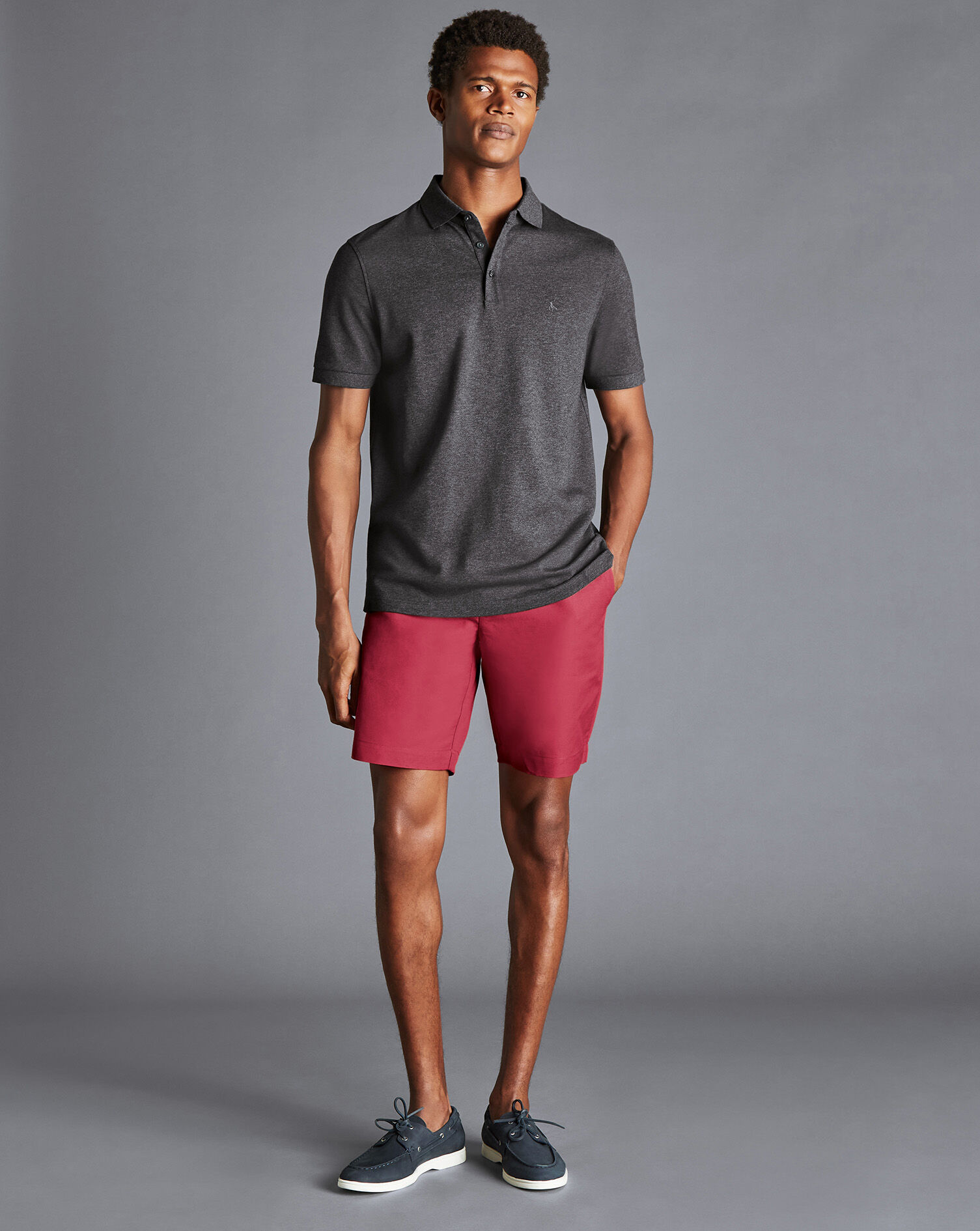 Charles Tyrwhitt Linen Cotton Shorts - Red