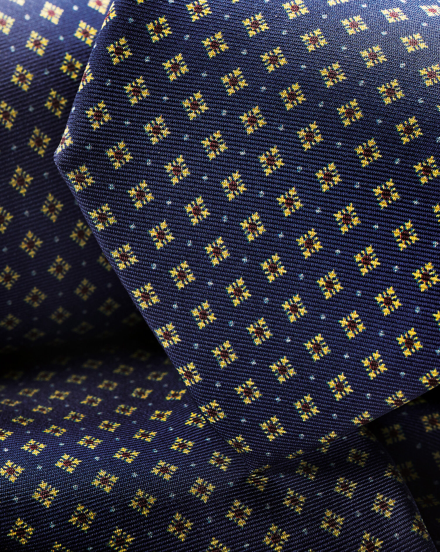 Charles Tyrwhitt Diamond Print Silk Tie - Royal Blue