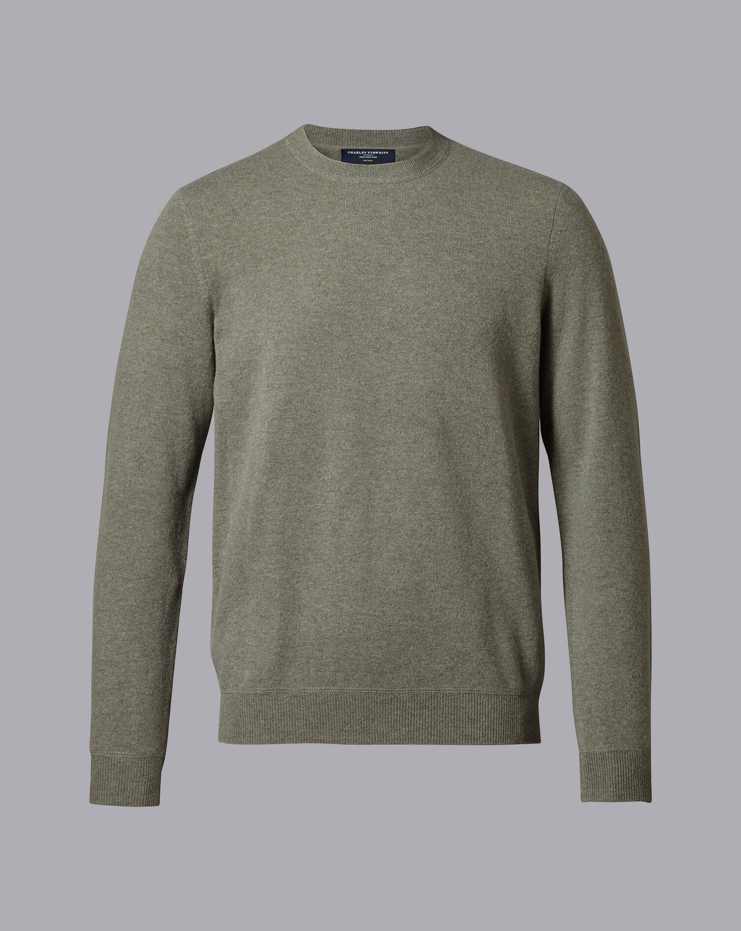 Charles Tyrwhitt Merino Cashmere Crew Neck Sweater - Sage Green