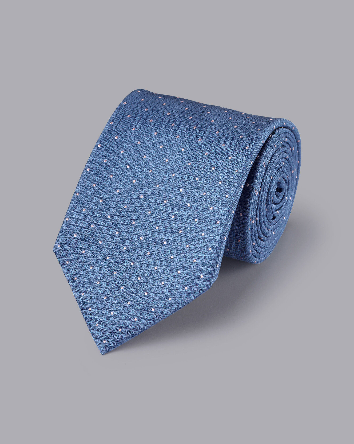 Charles Tyrwhitt Stain Resistant Polka Dot Silk Tie - Indigo Blue
