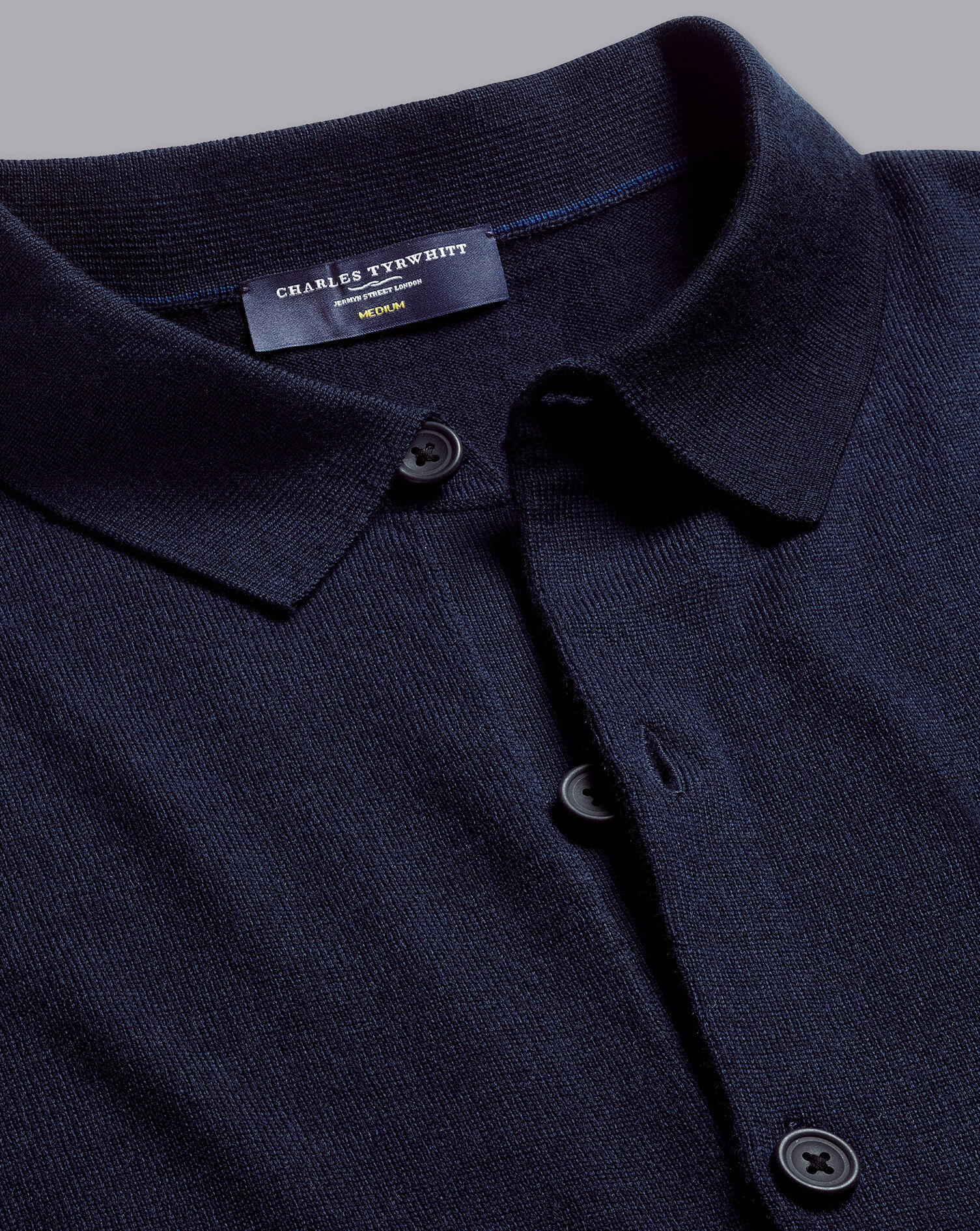 Charles Tyrwhitt Merino Shirt Cardigan - Navy