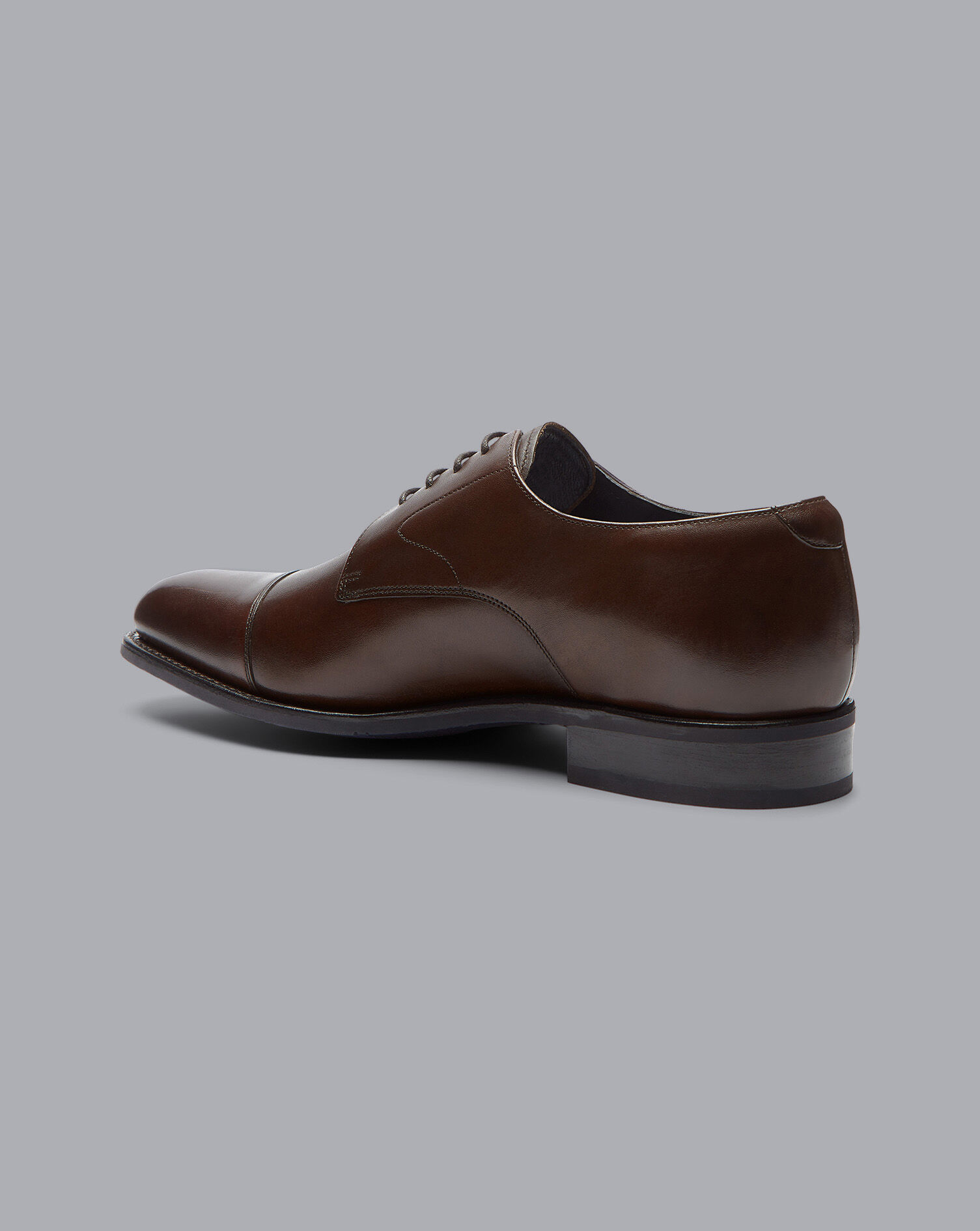 Charles Tyrwhitt Goodyear Welted Derby Toe Cap Performance Shoes - Chocolate Brown