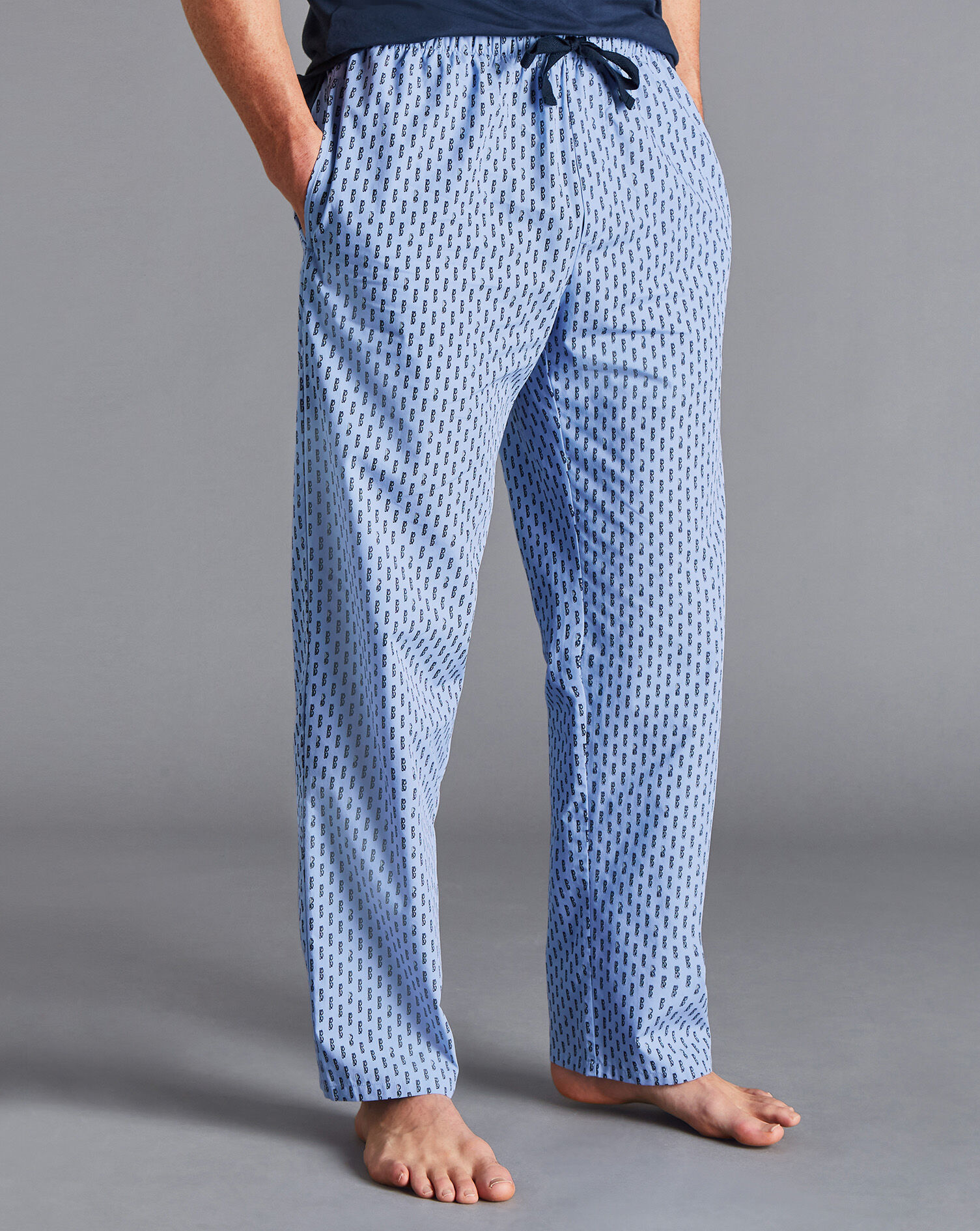 Charles Tyrwhitt Glasses Motif Pajama Bottoms - Cornflower Blue