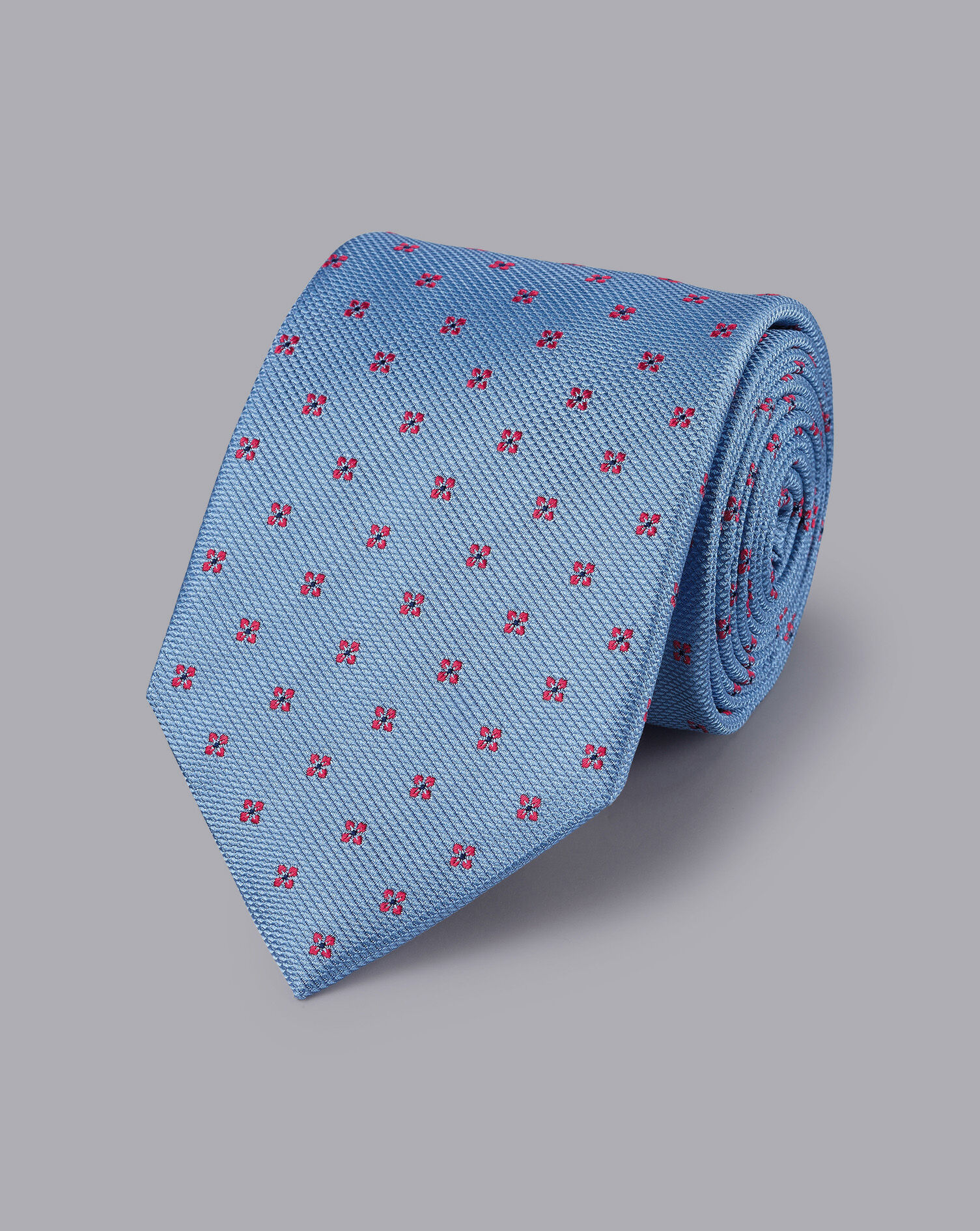Charles Tyrwhitt Silk Floral Tie - Sky Blue