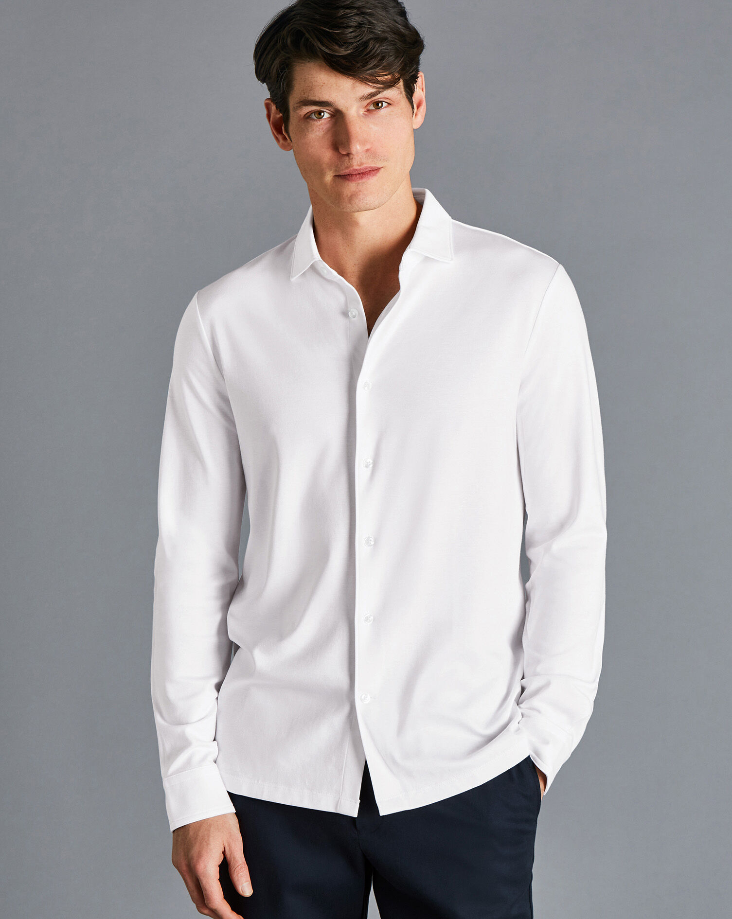 Charles Tyrwhitt Jersey Shirt - White