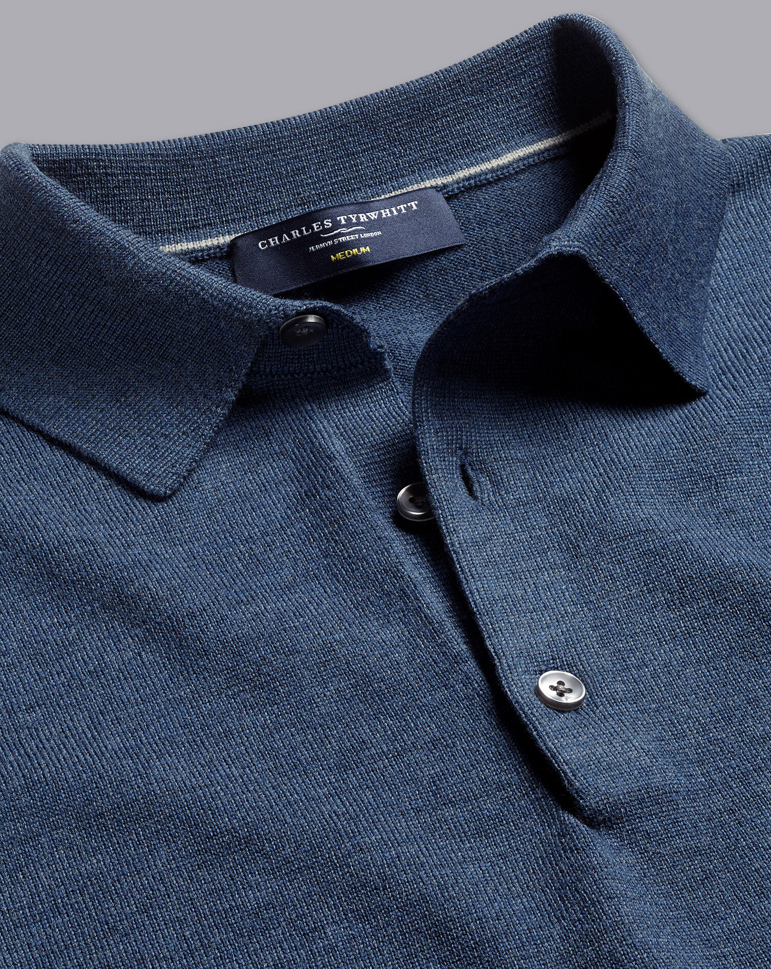 Charles Tyrwhitt Merino Polo Sweater - Indigo