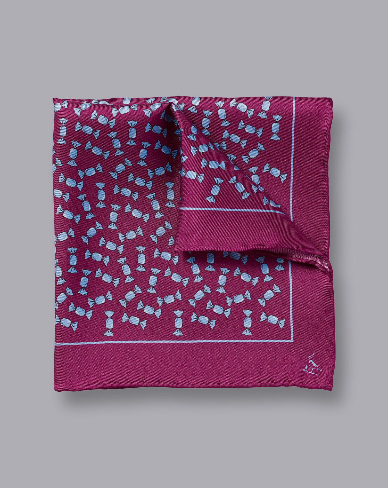 Charles Tyrwhitt Sweet Print Pocket Square - Dark Pink
