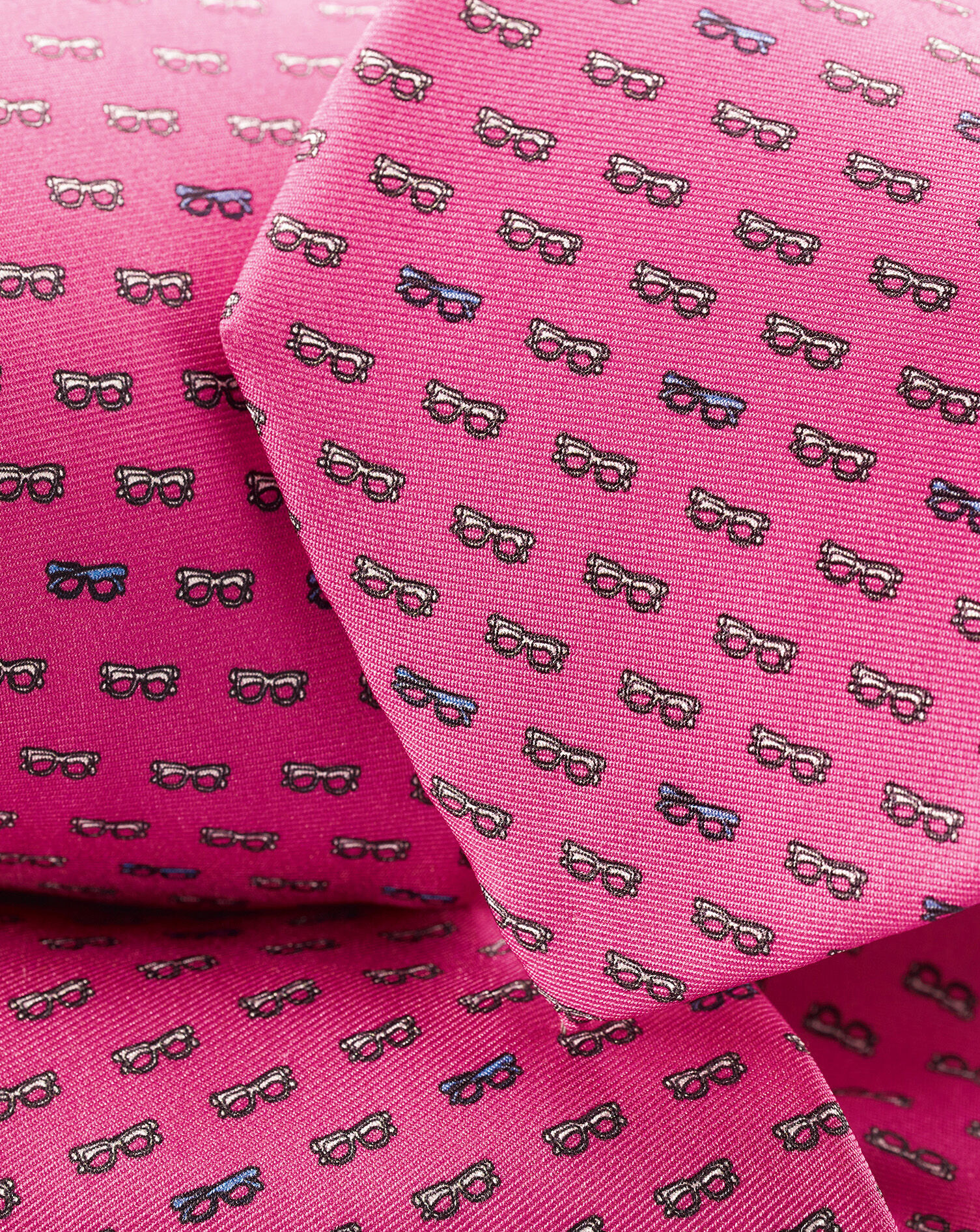 Charles Tyrwhitt Glasses Print Silk Tie - Bright Pink