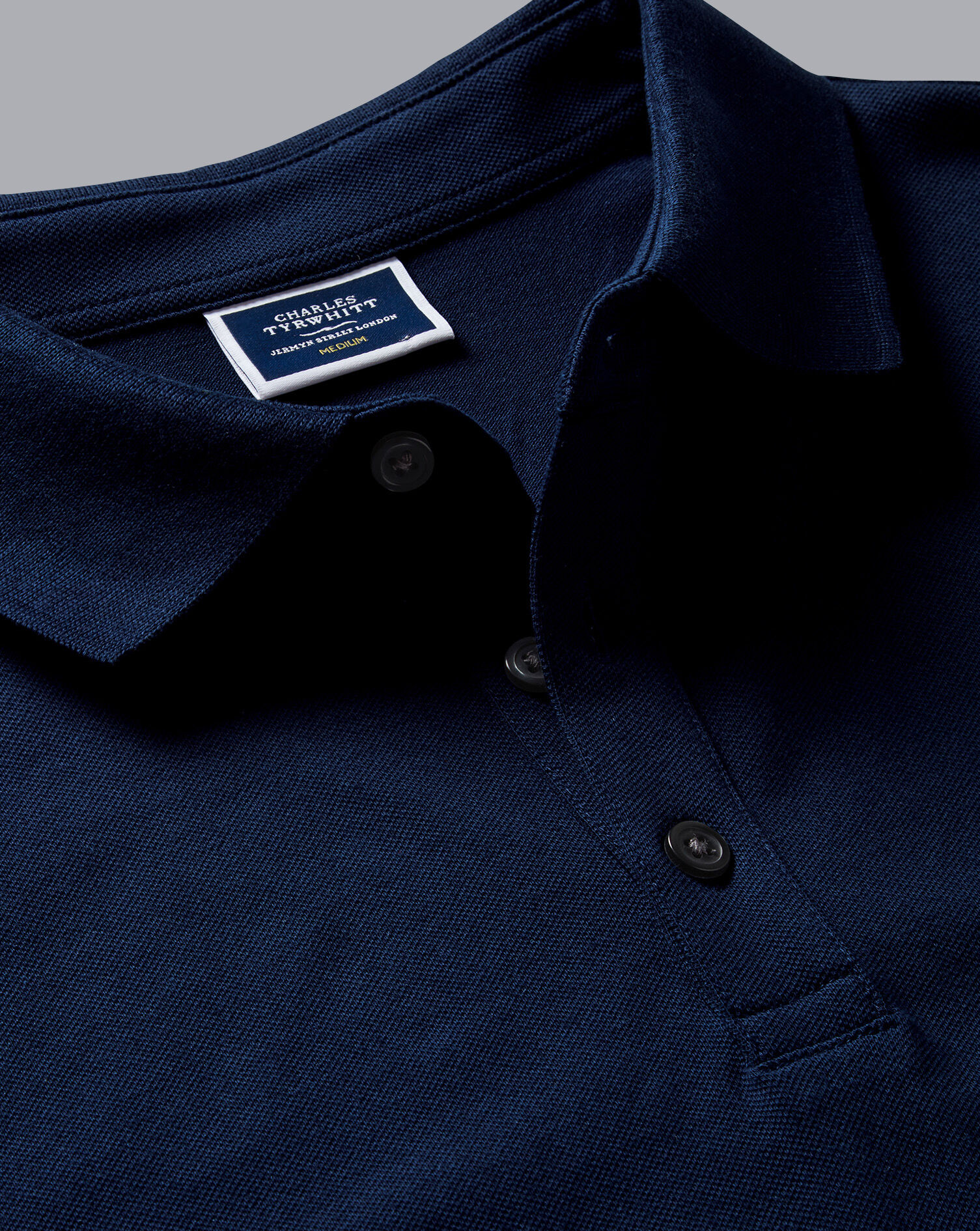 Charles Tyrwhitt Tyrwhitt Long Sleeve Pique Polo - Navy