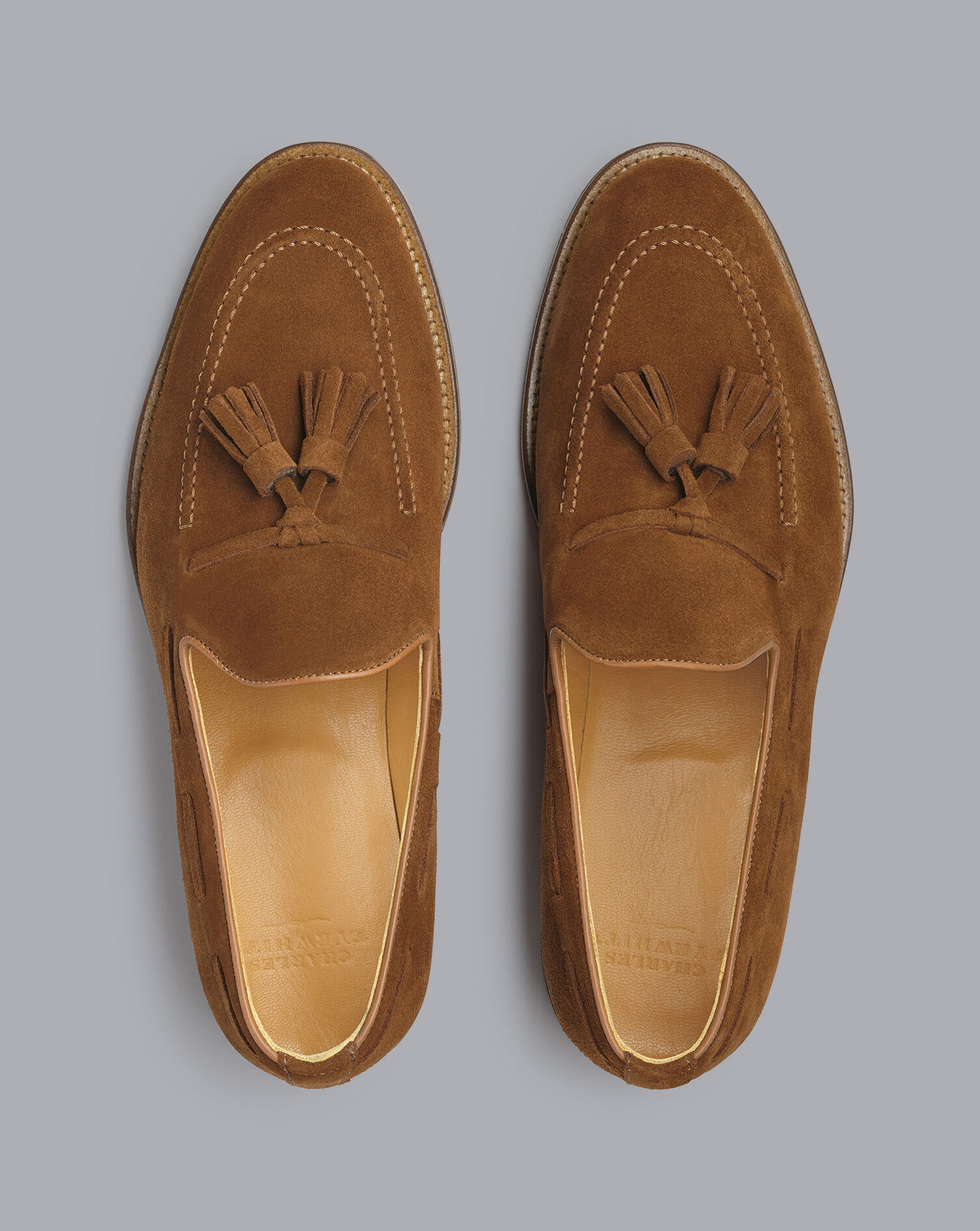 Charles Tyrwhitt Suede Tassel Loafers - Chestnut Brown