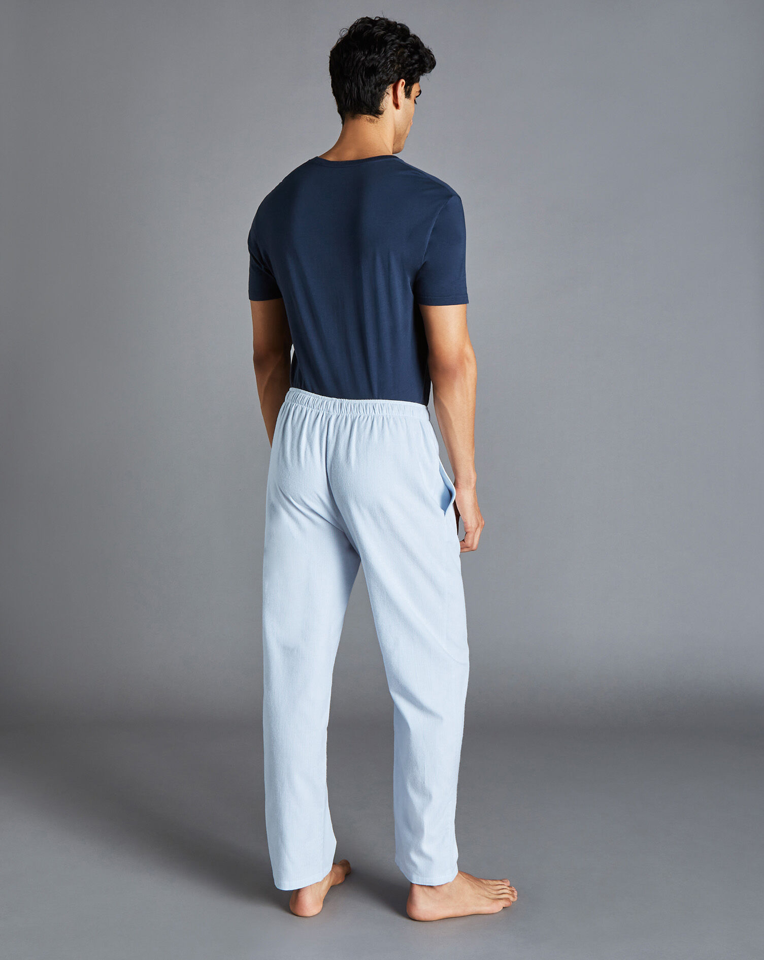 Charles Tyrwhitt Fine Stripe Pajama Bottoms - Sky Blue