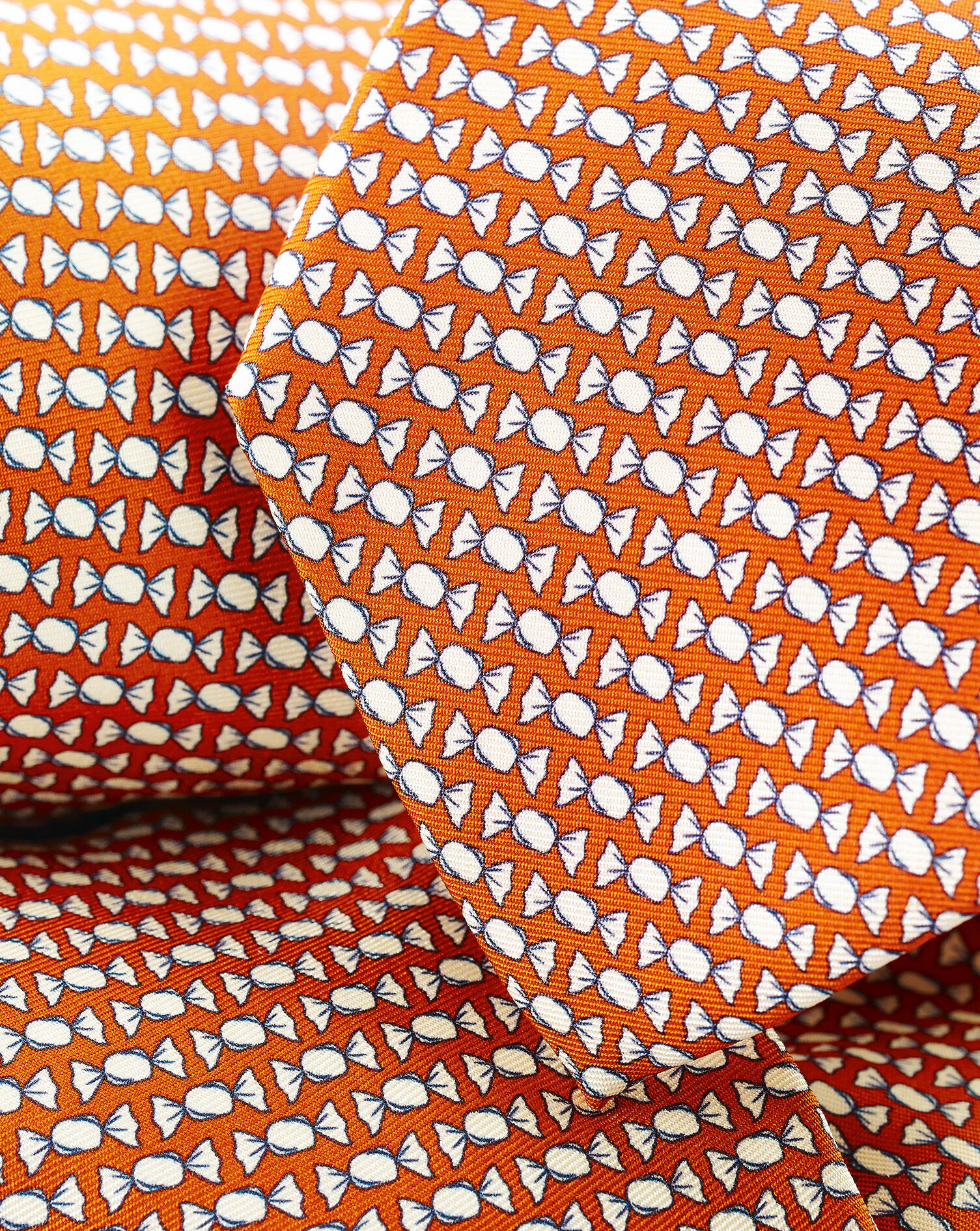 Charles Tyrwhitt Sweet Print Silk Tie - Burnt Orange