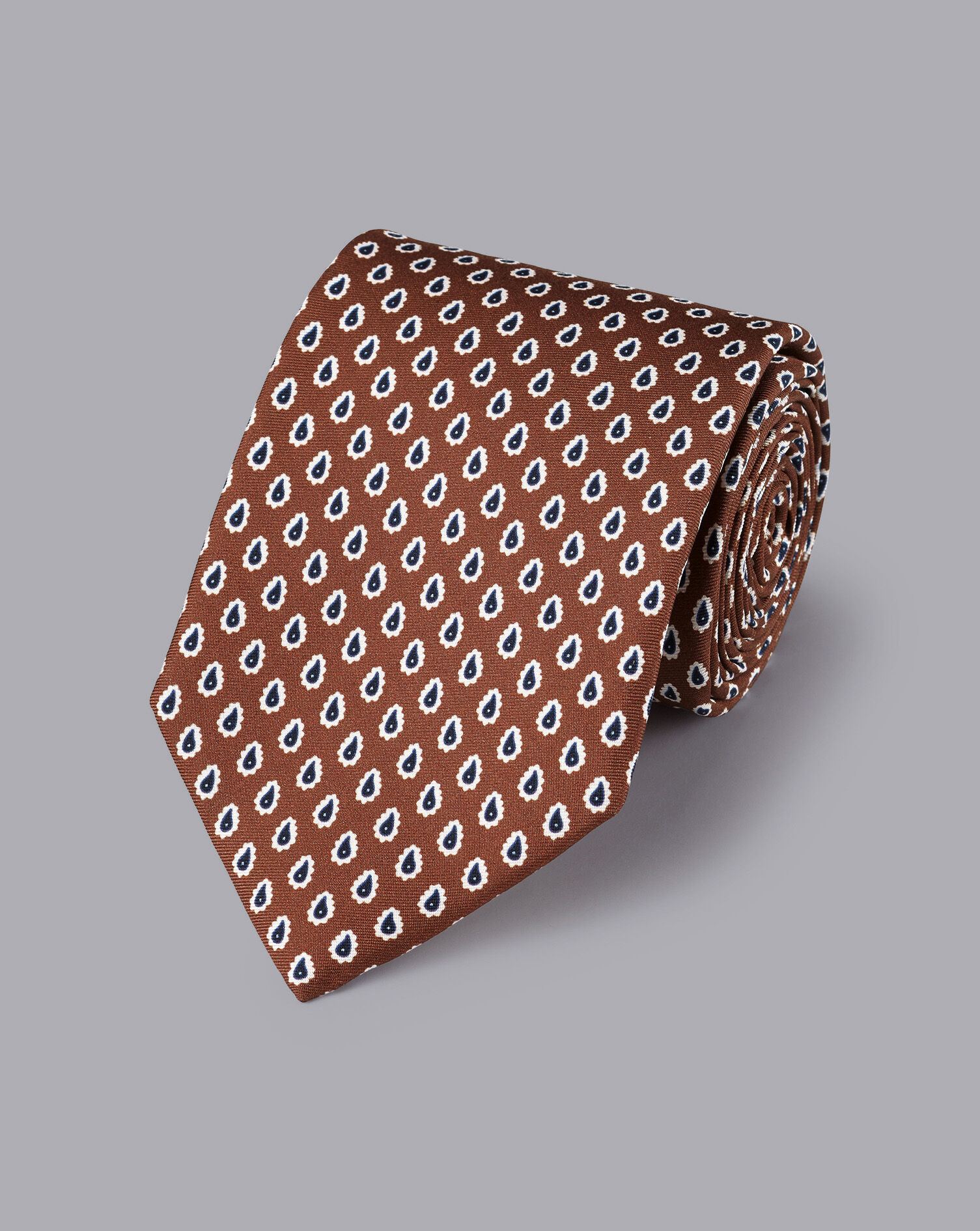 Charles Tyrwhitt Paisley Print Silk Tie - Rust