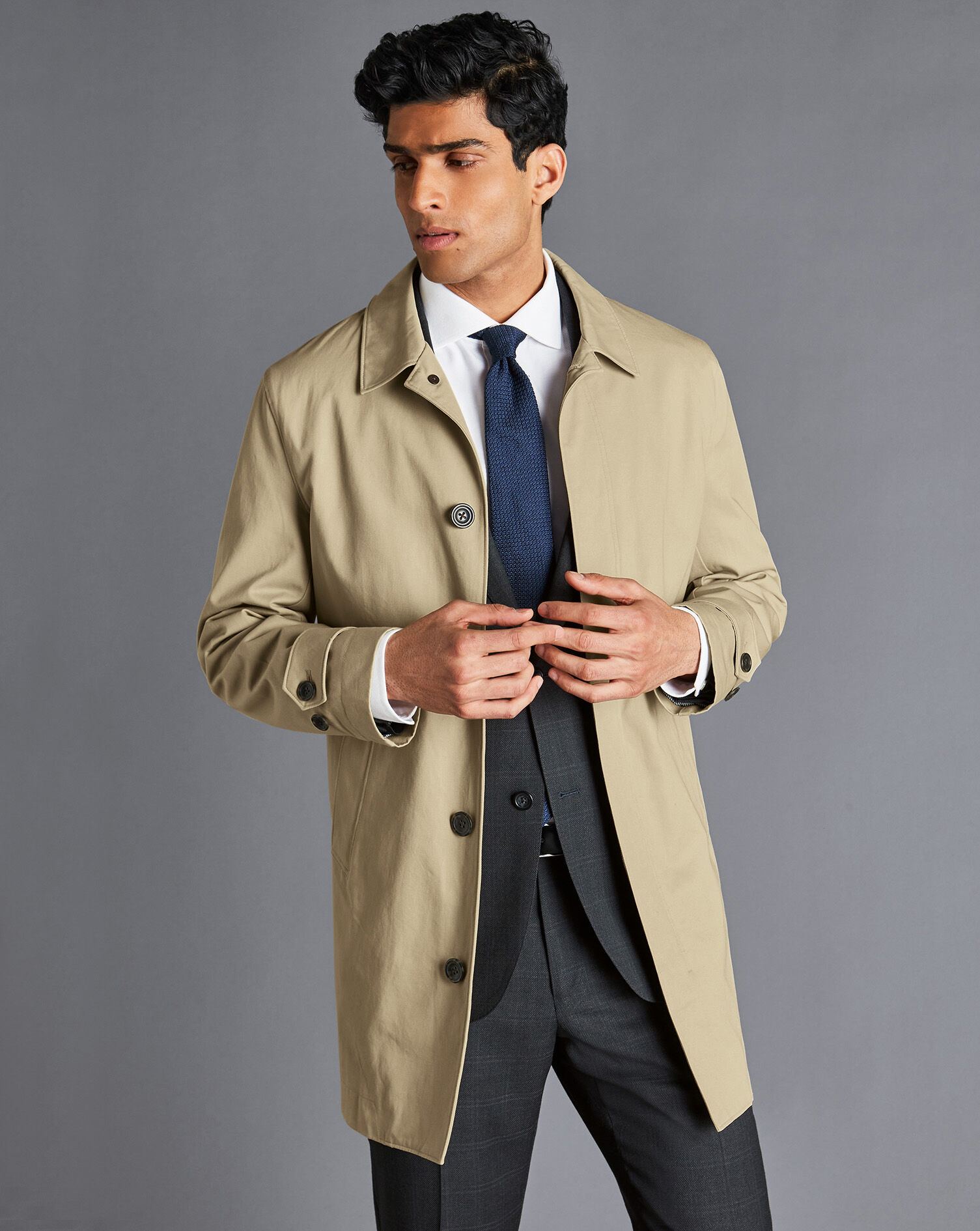 Charles Tyrwhitt Cotton Classic Raincoat - Stone