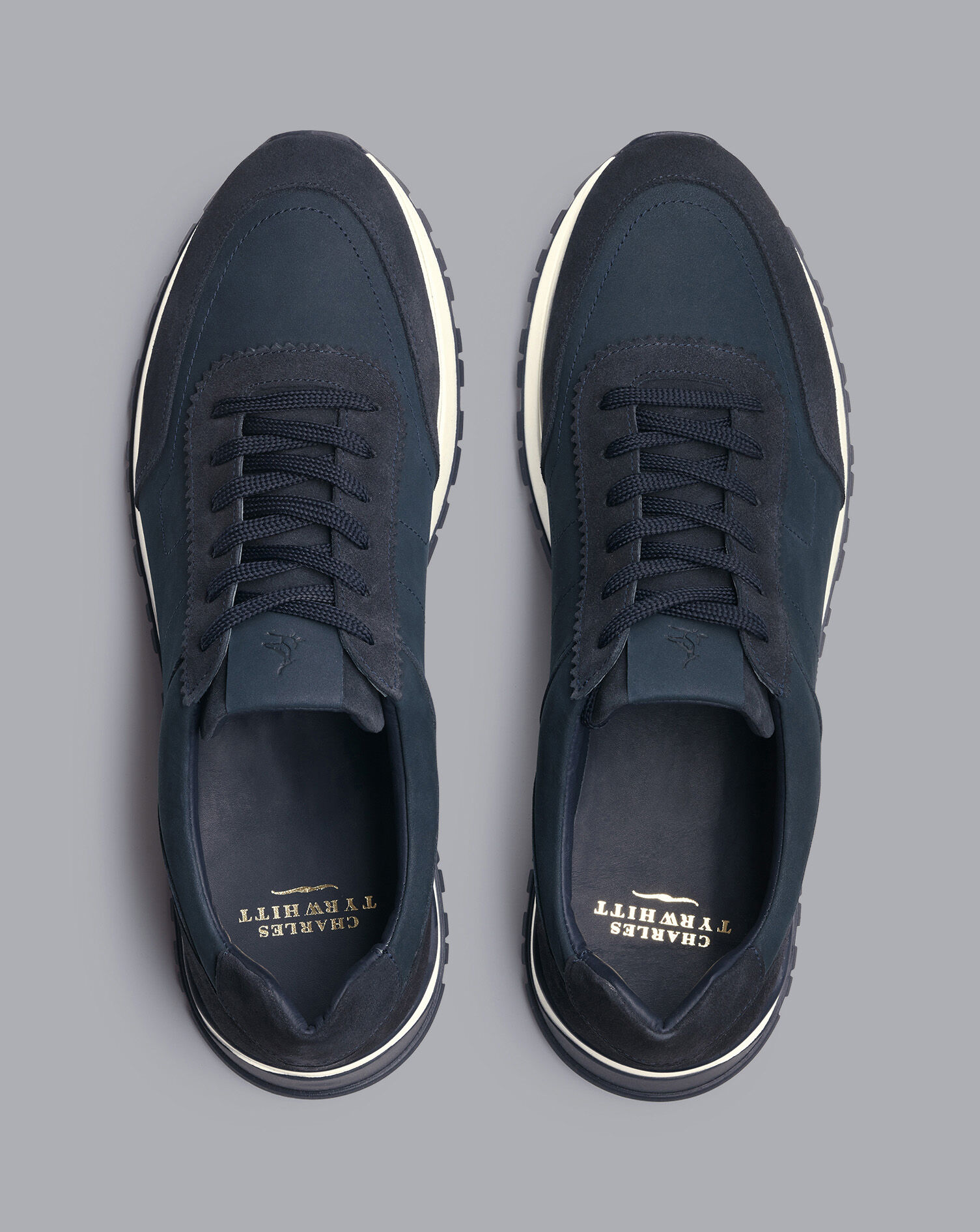 Charles Tyrwhitt Nubuck and Suede Sneakers - Steel Blue