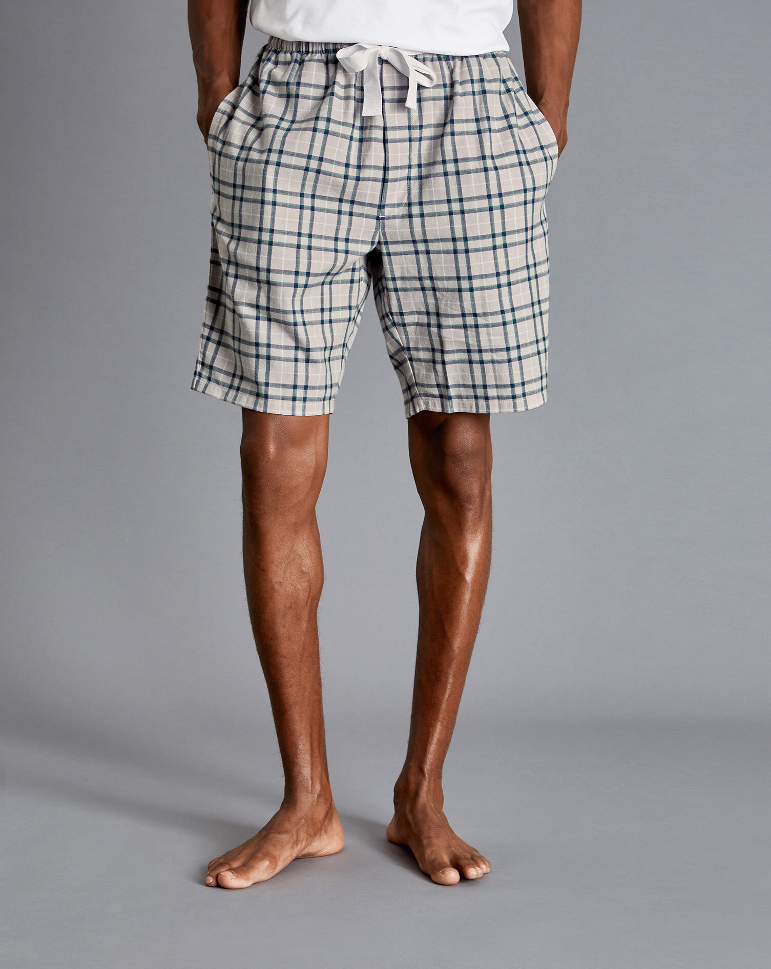 Charles Tyrwhitt Check Pajama Shorts - Grey & Navy